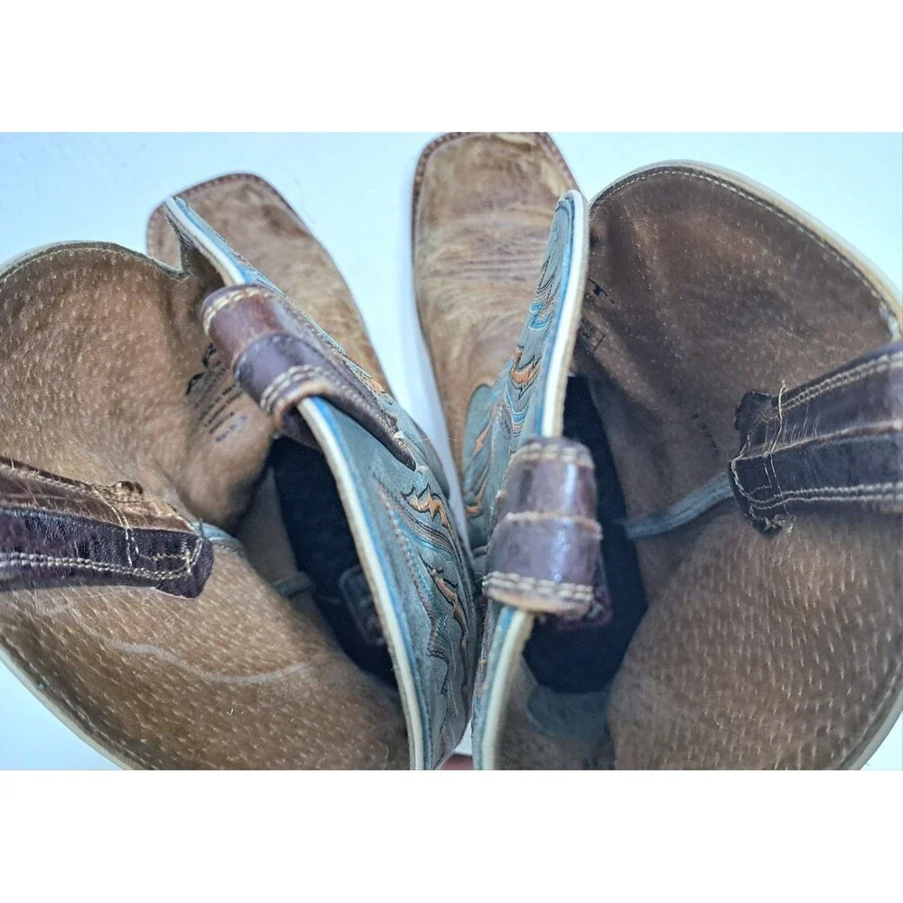 Ariat Arena Rebound Western Boots Men's 9EE Blue Brown Turquoise Cowboy Leather